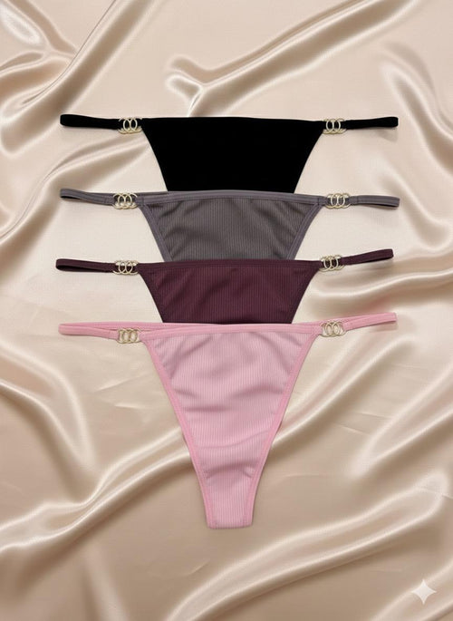 Veil Noir 4'lü Tanga Set