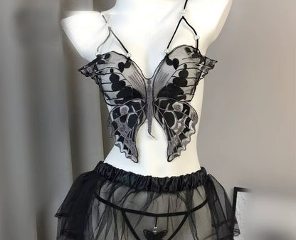 Black Veil Lace Set